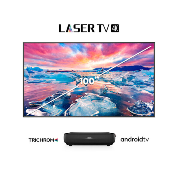 Laser TV Hisense 100L9G - 100 pulgadas, 4K Smart HDR, Android *Incluye pantalla de proyección e instalación*