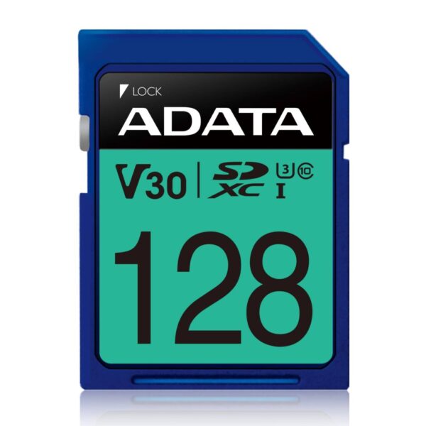Secure Digital ADATA V30 SDXC UHS-I U3 ADATA ASDX128GUI3V30S-R - 128 GB, Clase 10