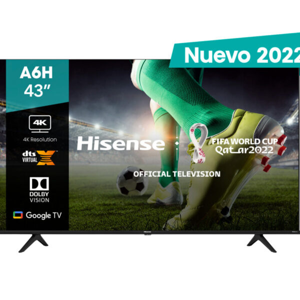 Televisor Hisense 43A6H - 43 pulgadas, LED 4K UHD, 3840 x 2160 Pixeles, SMART GOOGLE