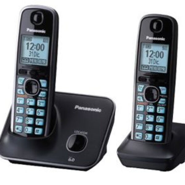 Teléfono Inalámbrico PANASONIC KX-TG4112MEB - Escritorio, Negro, Si, Si, LCD