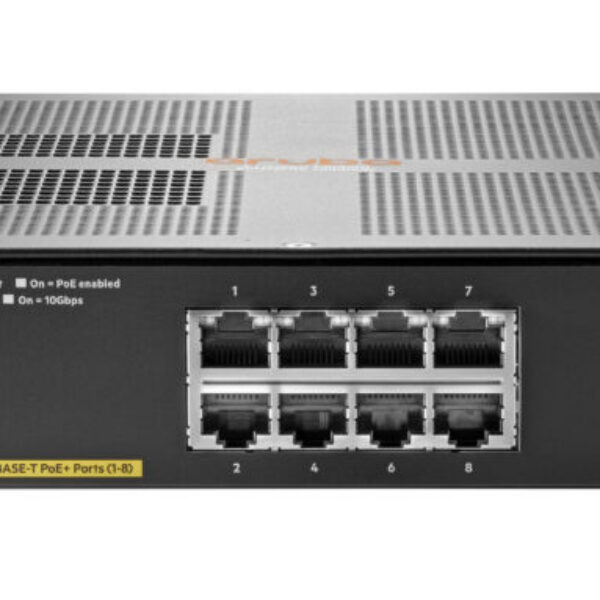 Switch Aruba JL258A Gigabit Ethernet 2930F 8G PoE+ 2SFP+ - 8 Puertos PoE+ 10/100/1000Mbps + 2 Puertos SFP+, 56 Gbit/s, 32.768 Entradas - Gestionado