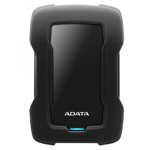 Disco duro externo ADATA 5TB - USB 3.2 (retrocompatible con 3.0 y 2.0). Carcasa de silicona que absorbe impactos. Negro. AHD330-5TU31-CBK