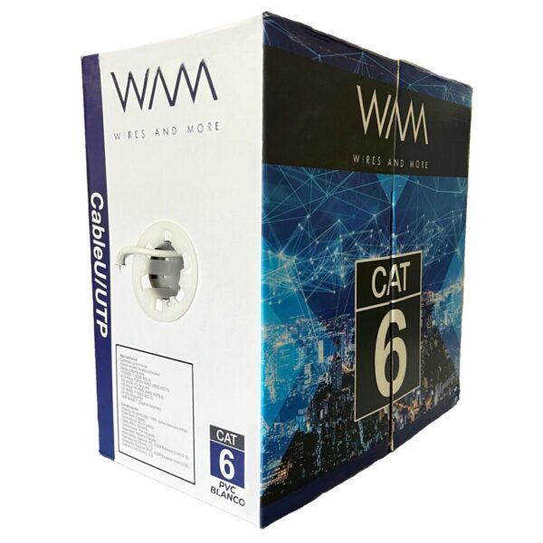 Cable UTP 100% COBRE WAM CAT6 CAT6-PVC-BLANCO Blanco
