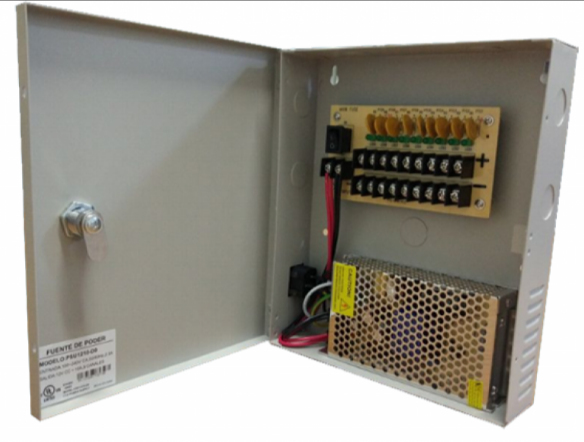 Fuente de Poder Regulada en Gabinete SAXXON PSU1210D9 Interior