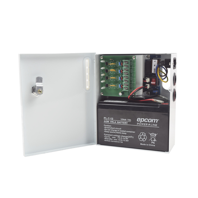 EPCOM FUENTE 4 Canales 12V 4A 48W con sistema de Respaldo PLK-12-DC-4A-BK Interior