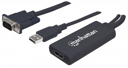 Convertidor VGA+Audio a HDMI MANHATTAN 152426 Negro
