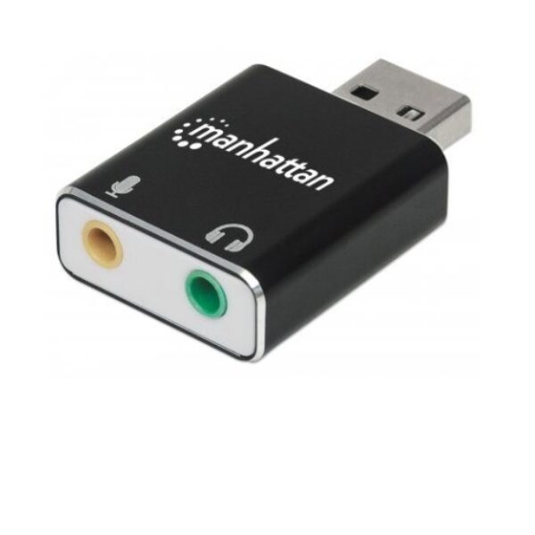 Convertidor USB a Audio MANHATTAN 152754 Negro