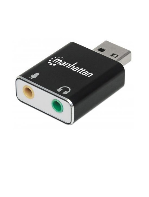 Convertidor USB a Audio MANHATTAN 152754 Negro