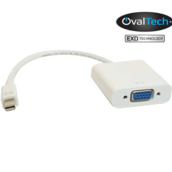 Adaptador Mini DisplayPort a VGA OVALTECH OVMDP-VGA Color blanco