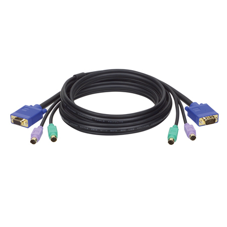 Cables 3 en 3 TRIPP-LITE P753-006 HD15 F, 2x MiniDIN-6