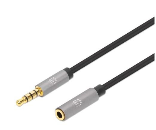 Extensión de Cable Auxiliar de Audio Estéreo MANHATTAN 356046 Plata