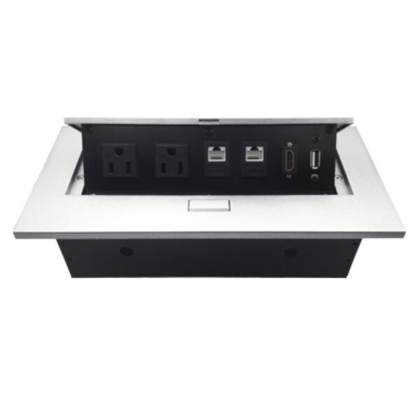 CAJA PARA MESA: HDMI, USB, RJ45 CAT6 BROBOTIX 171224 Plata