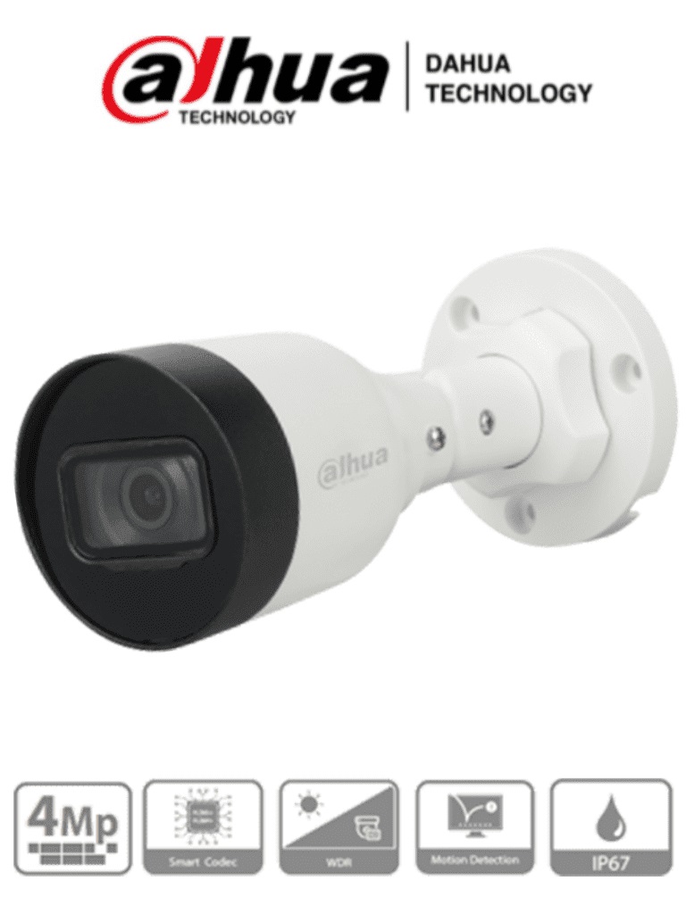 Cámara IP Bala Dahua Technology DH-IPC-HFW1431S1P-A-0280B-S4-QH2 IPC-HFW1431S1-A-S4 H.264, H.264B, H.264H, H.265, M-JPEG
