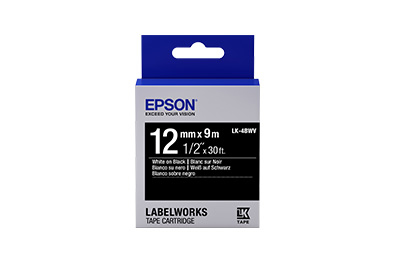 Cinta EPSON LK-4BWV Negro, Color blanco