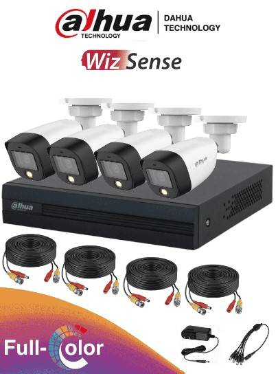 Kit de videovigilancia Dahua Technology FULLCOLORKIT KIT/XVR1B04-I/4-HFW1209CN-LED-0280B Exterior