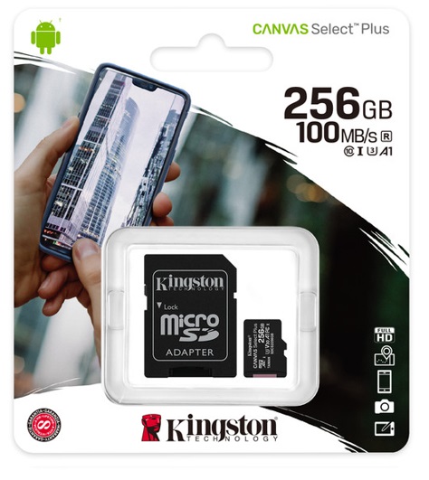 MICRO SD Kingston Technology CANVAS SELECT PLUS SDCS2/256GB 256 GB