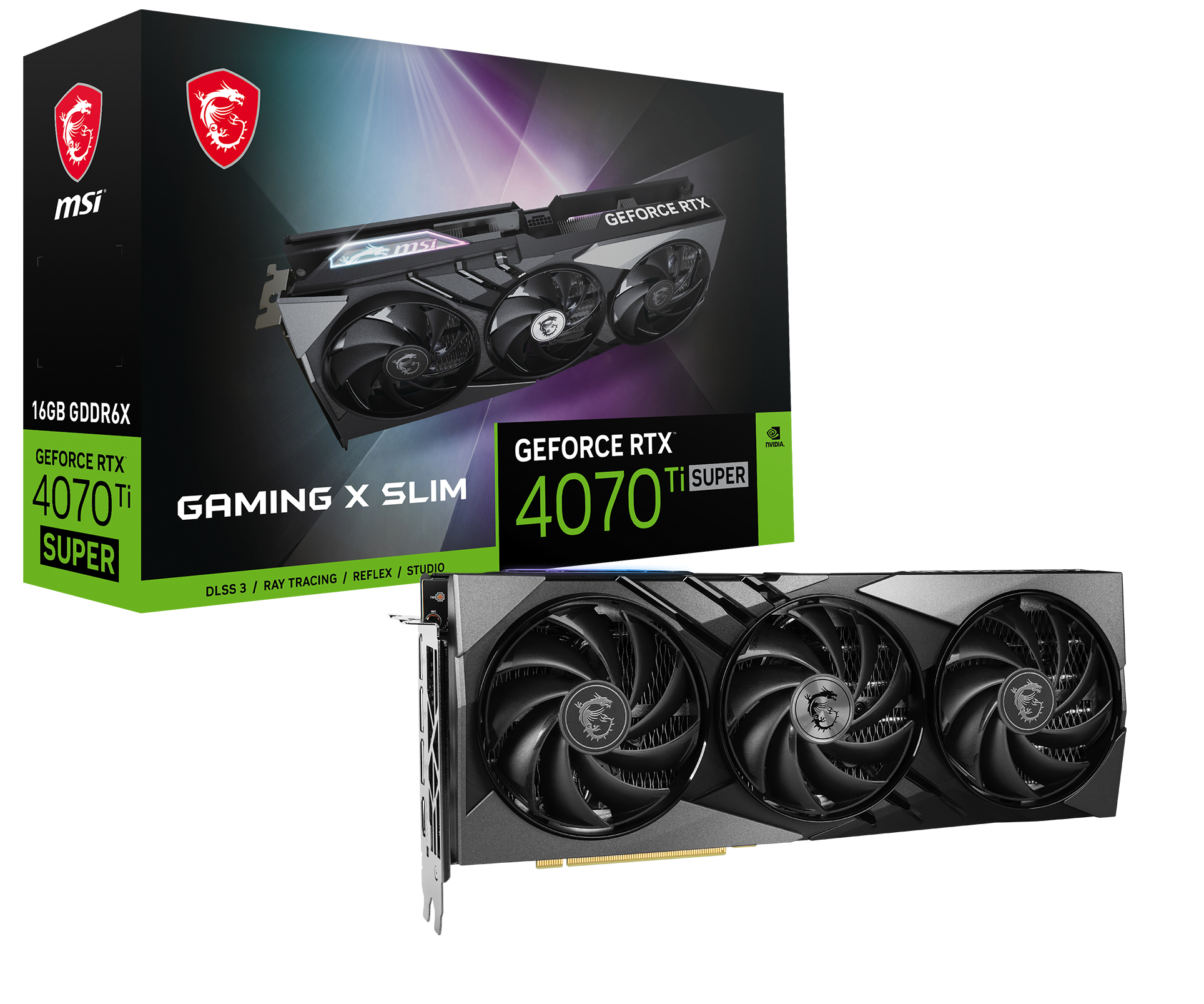 Tarjetas de Video Gaming MSI RTX 4070 TI SUPER 16G GAMING X SLIM NVIDIA