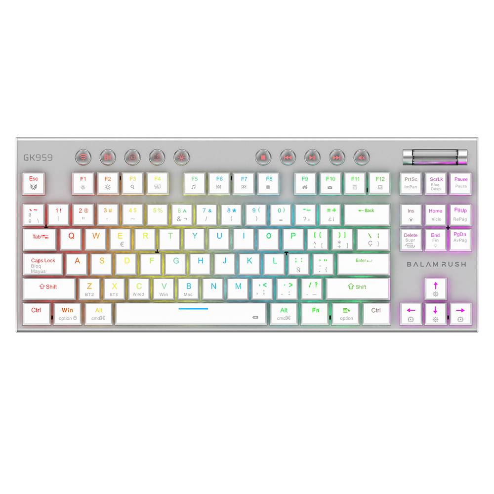 Teclados Gaming Balam Rush GK959 BR-940412 Blanco