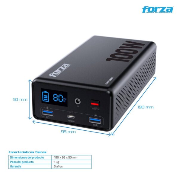 Power bank FORZA FPP-T100 Negro