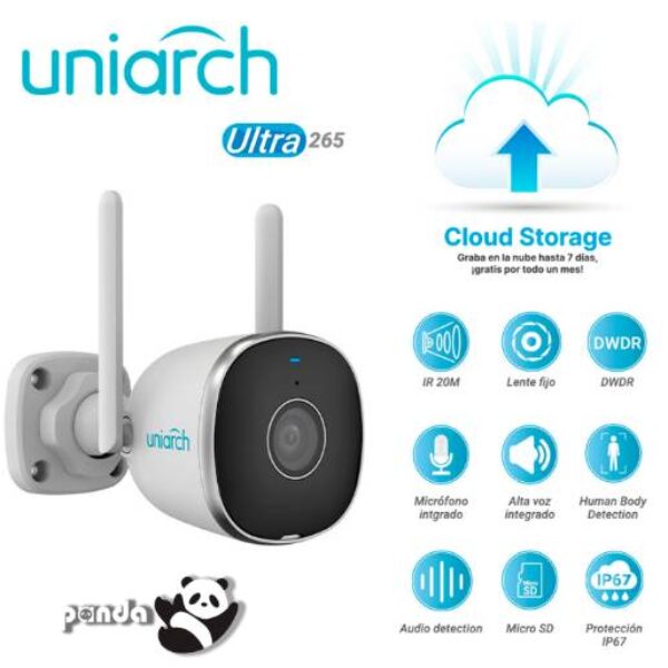Cámara Bala IP UNIARCH UHO-B2R-M2F3 Techo / Pared / Poste