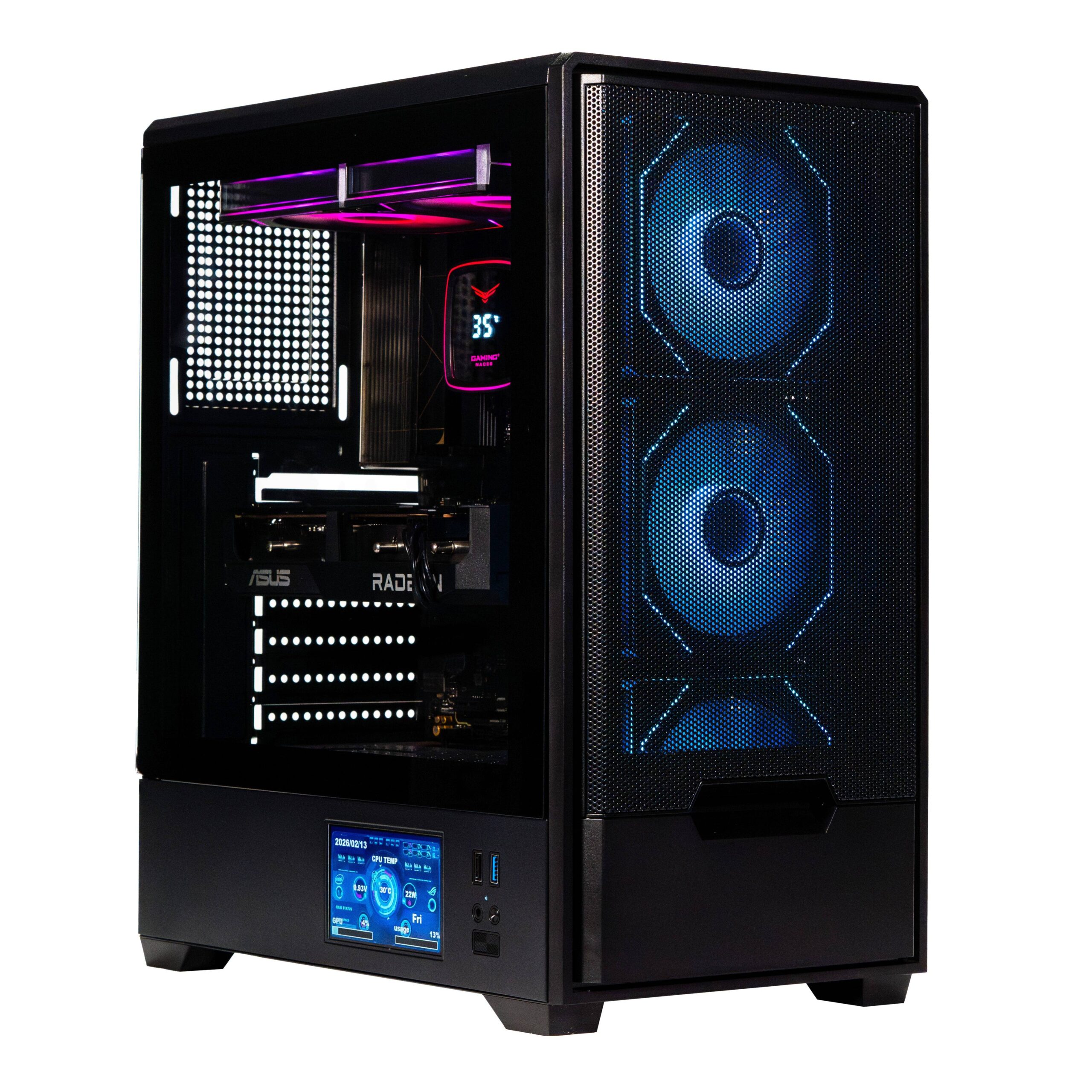 Gabinete Naceb Technology NA-0658LCD Negro