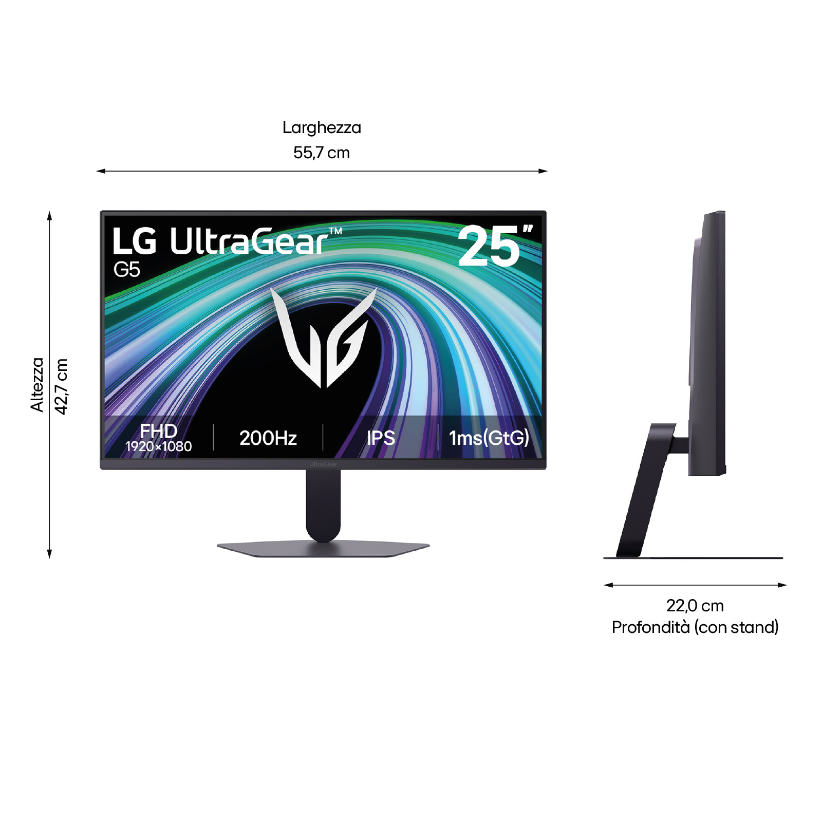 Monitor LG 25G523B-B Negro
