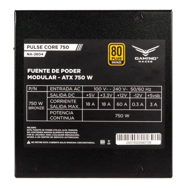 Fuentes de Poder Gaming Naceb Gaming Fuente de Poder NA-2604 Negro